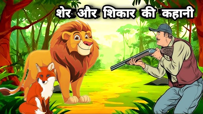 शेर और शिकारी की कहानी